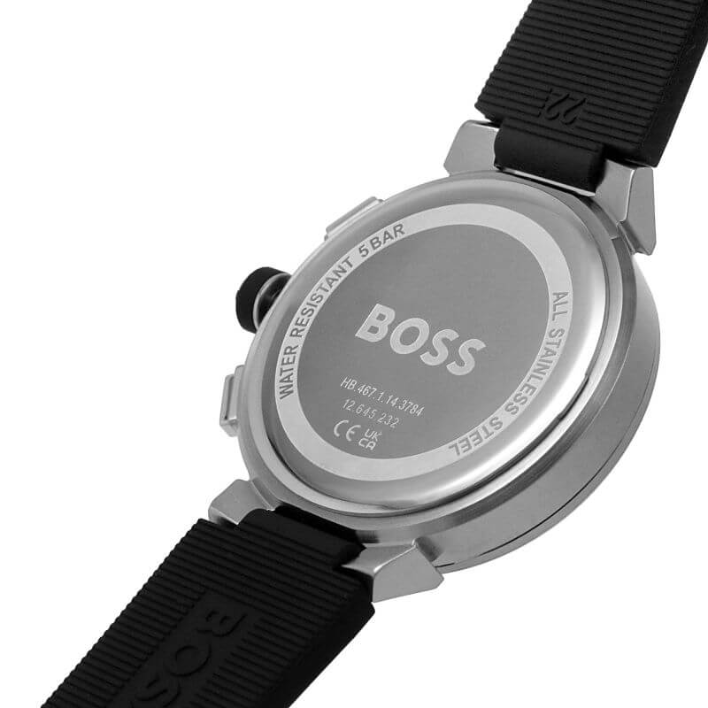 One Black Chronograph Dial Silicone Strap Watch