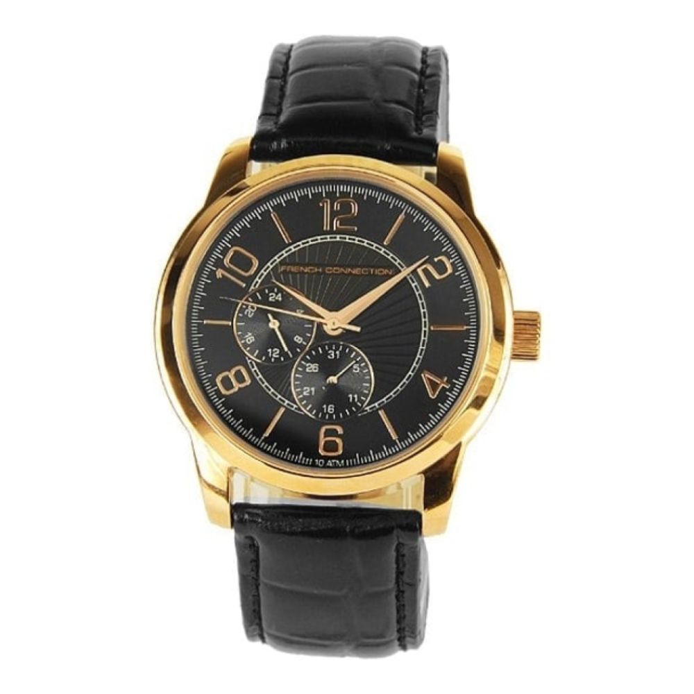 Gents Quartz Analogue Watch With Leather Strap
