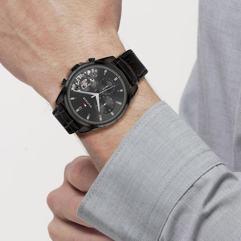 Baker Classic Ionic Plated Black Steel Gents Watch