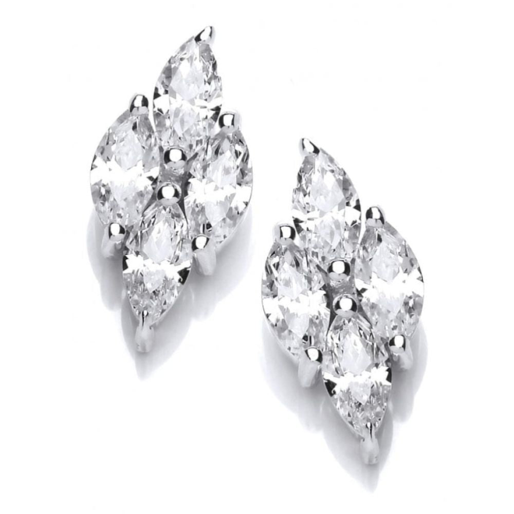 Silver & CZ Icicle Earrings