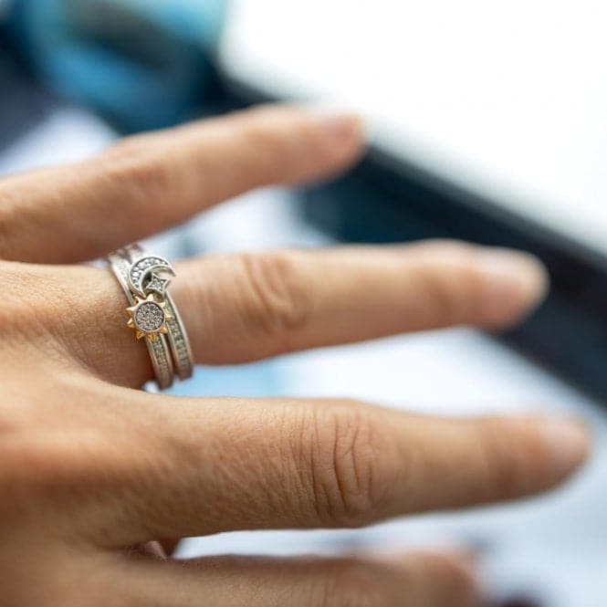 Celeste Sun & Moon CZ Duo Stacking Rings