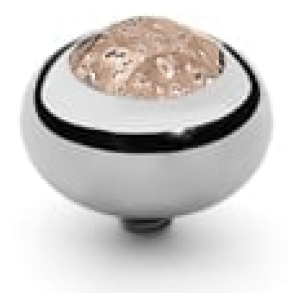 Famosa Tondo 10mm Rose Patina In Stainless Steel Ring Top