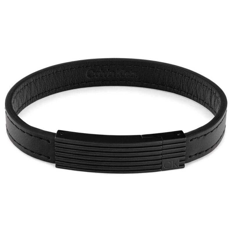 Circuit Black Leather Bracelet