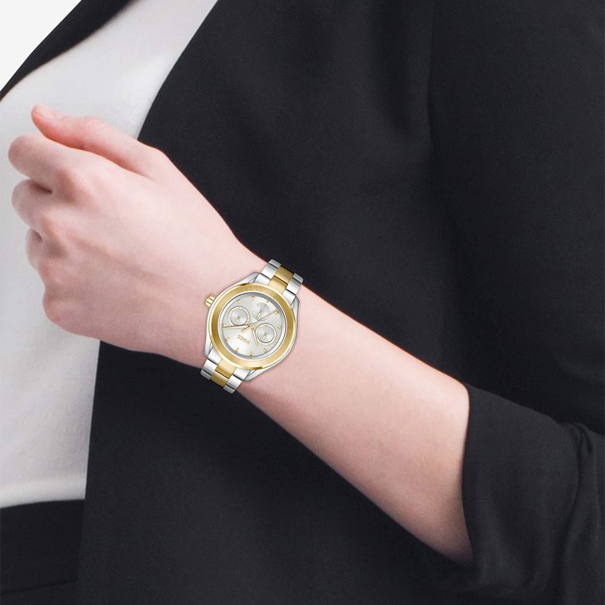 Lida Silver Dial With Two-Tone SS Bracelet Strap Ladies Watch