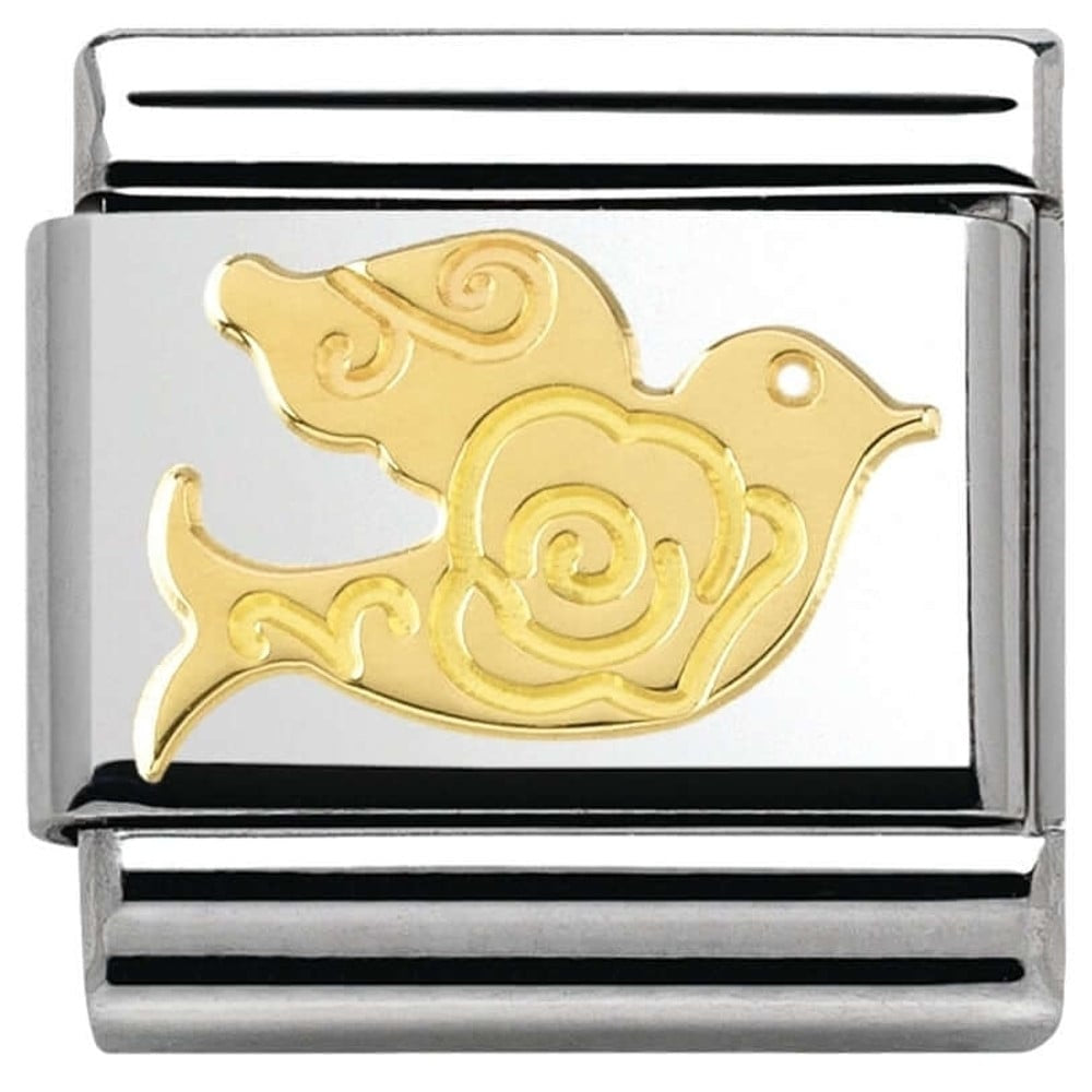 Classic Gold Engraved Dove Link