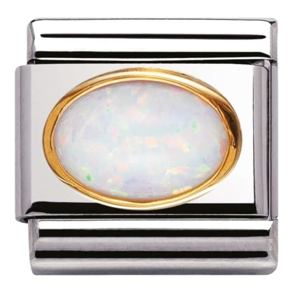 Classic Gold Setting White Opal Link