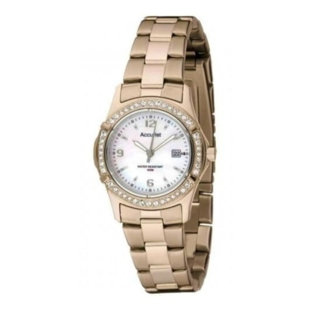 Ladies Gold Plated Crystalised Bracelet watch