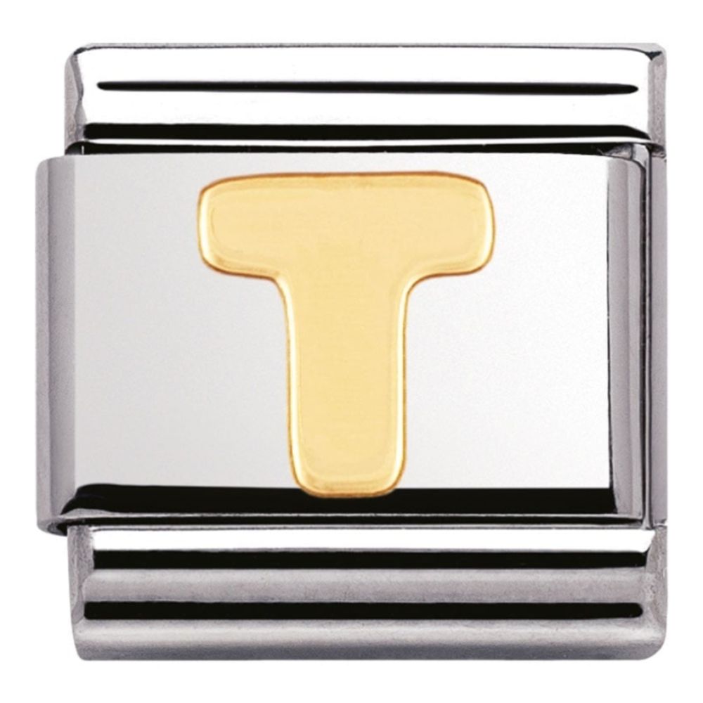 Classic Gold Plated Letter 'T' Link