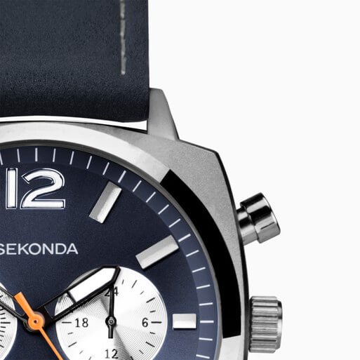 Airborne Chronograph Blue Dial & Blue Leather Strap Men's Watch