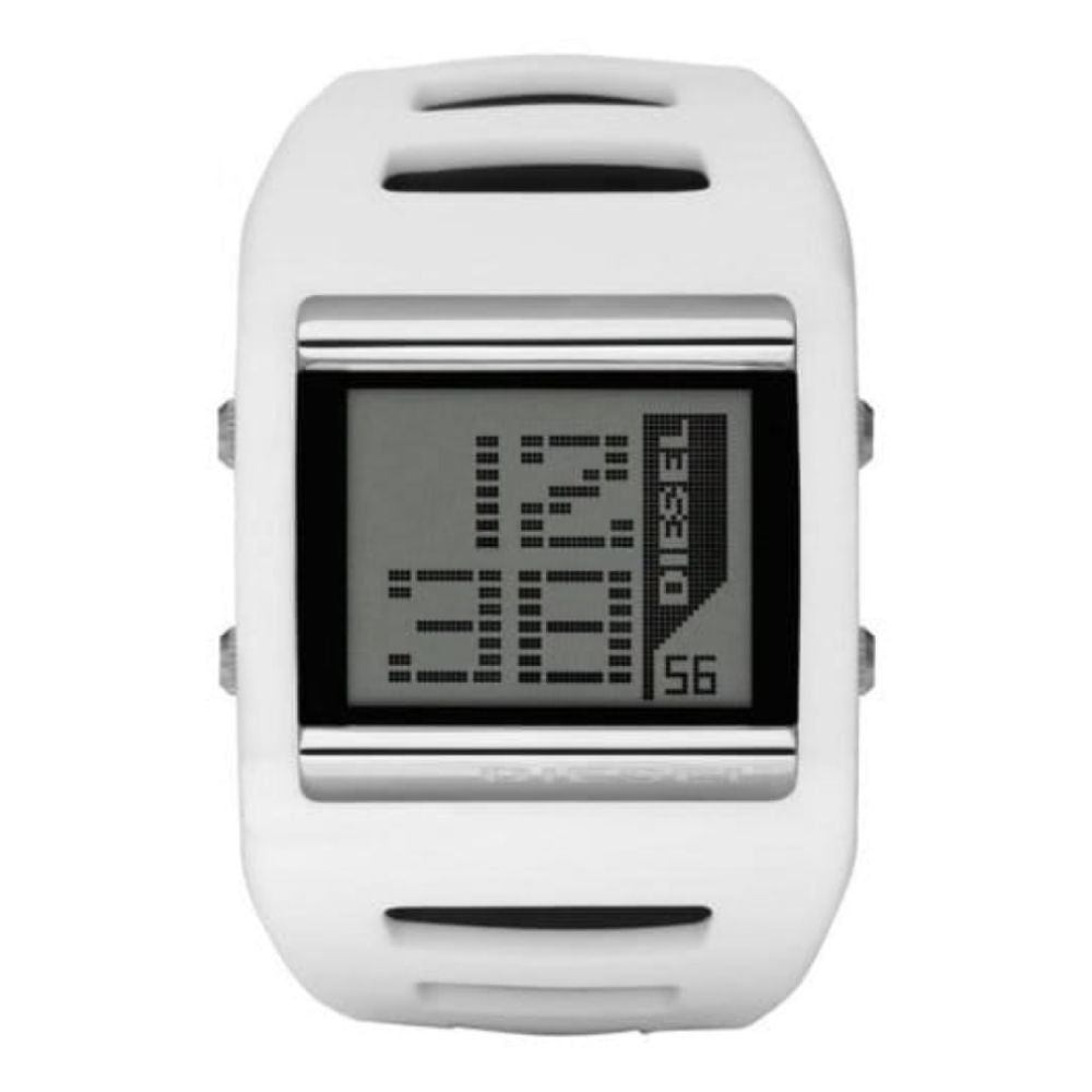 Gents White Rubber Digital Strap Watch