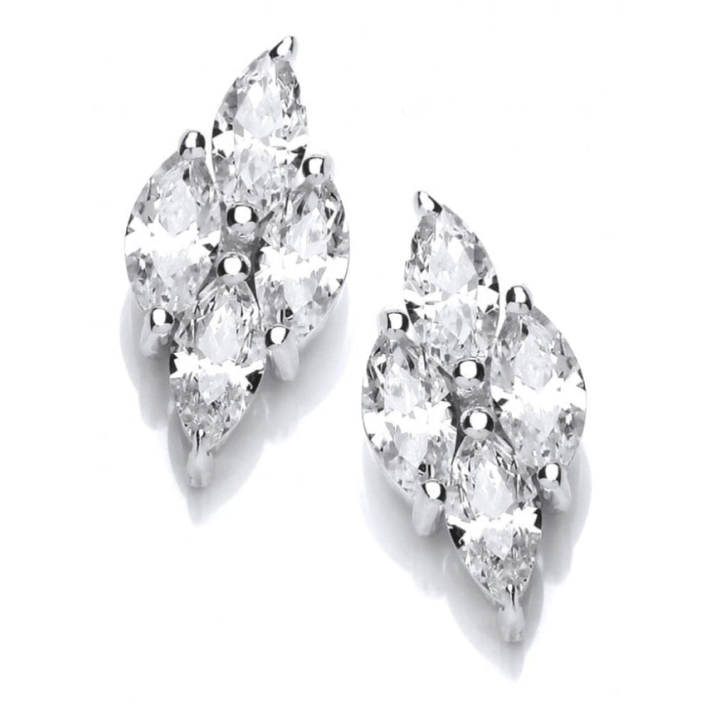 Silver & CZ Icicle Earrings