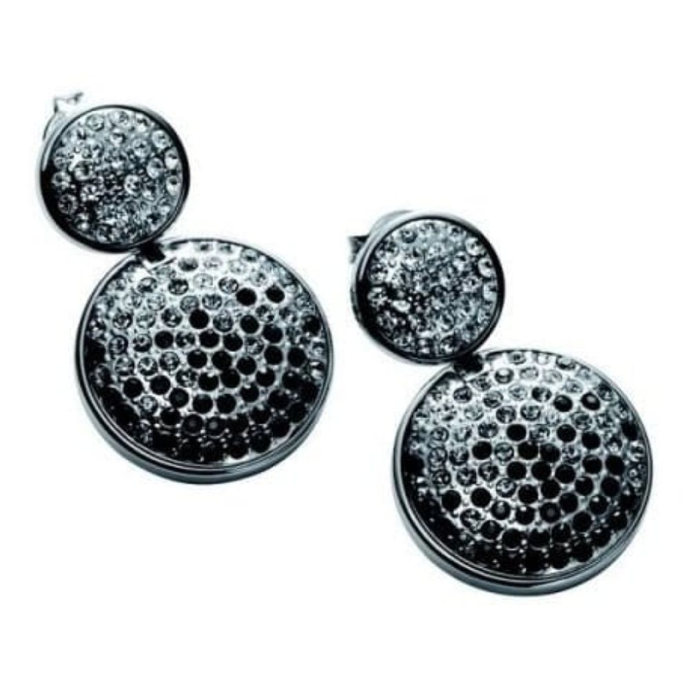 Ladies Crystalised Circular Earrings