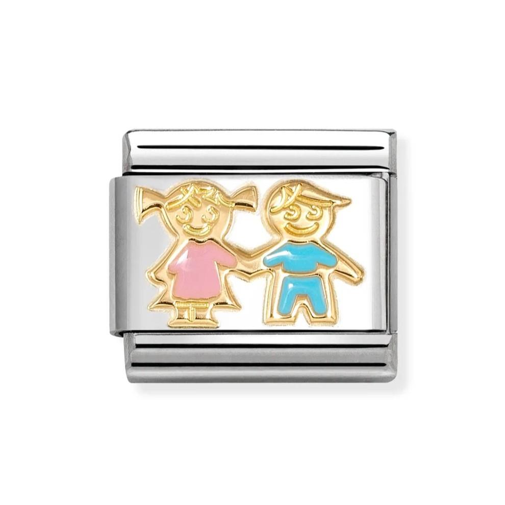Composable Classic Brother & Sister In 18K Gold Charm