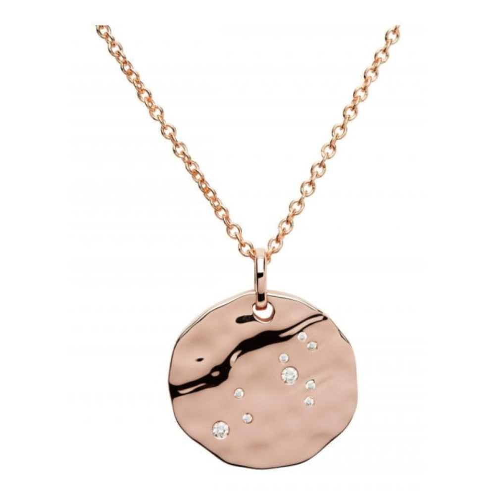 Silver 925 Pendant With Rose Gold Plating-Cz Incl.Chain. Leo