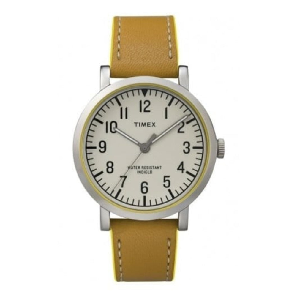 Gents Stainless Steel Wristwatch With Leather Strap