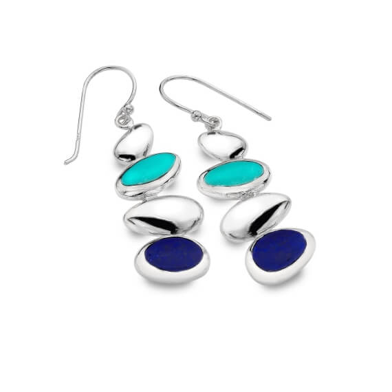 Origins Turquoise Lapis Pebbles Earrings