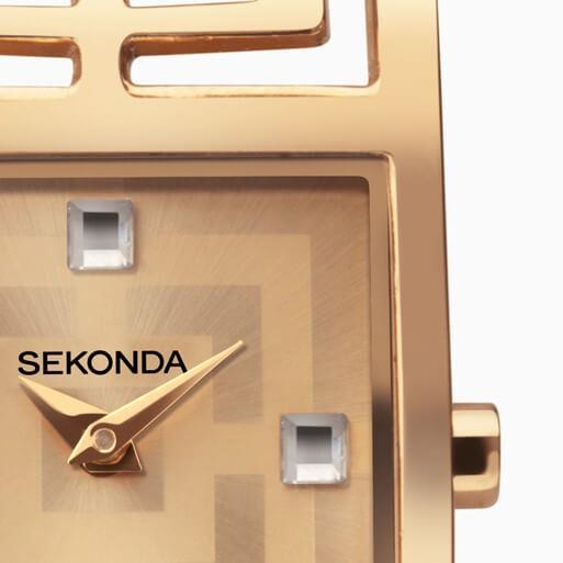 Rose Gold Case With Rose Dial & Rose Gold Tone Bracelet Ladies Classic Grecian Watch