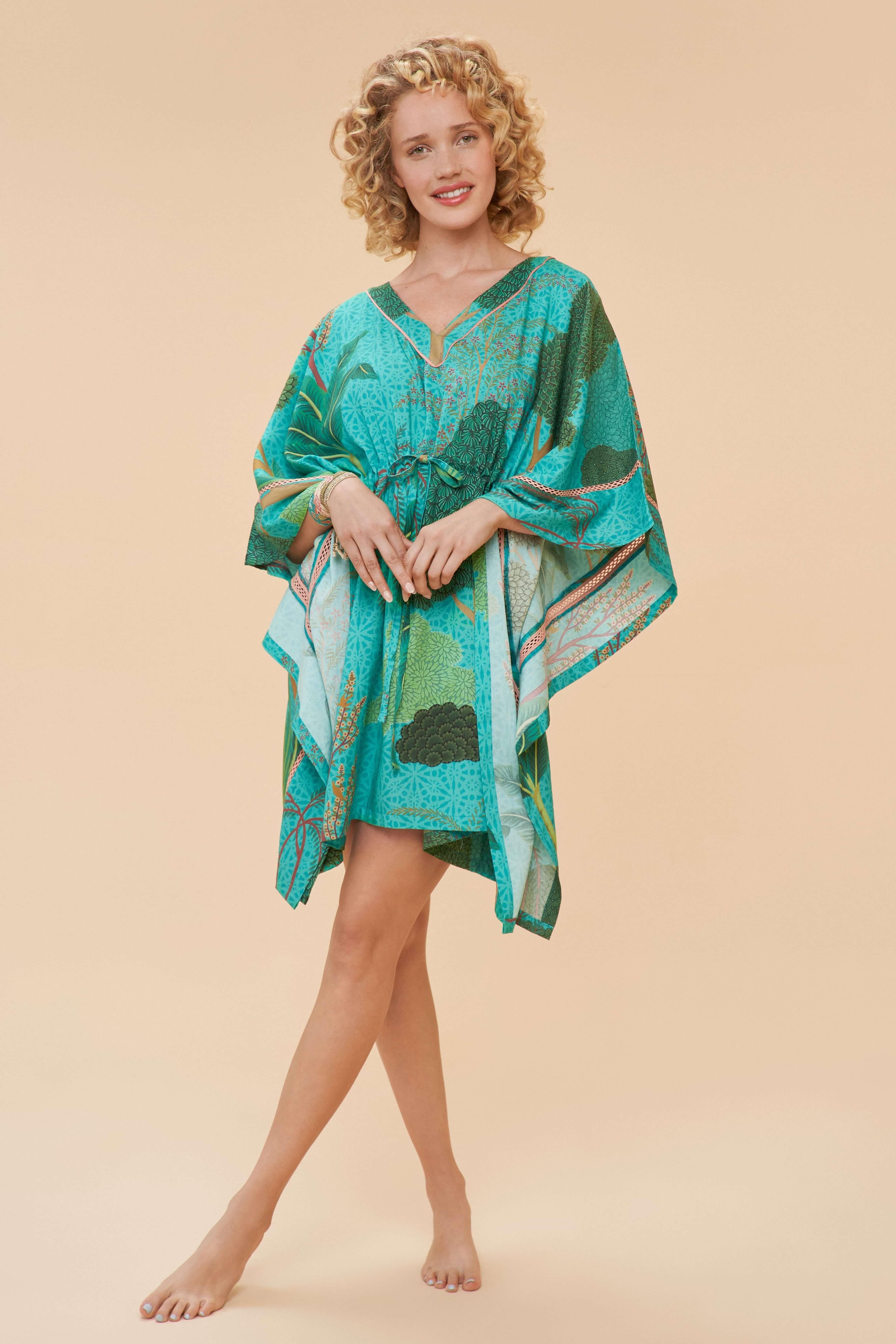 Beach Cover Up - Secret Paradise in Aqua