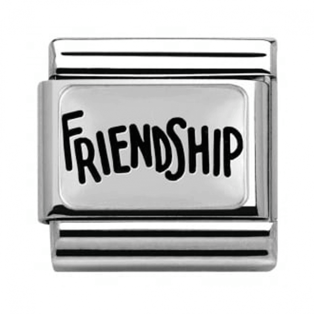 Classic Oxidised Silver 'Friendship' Link