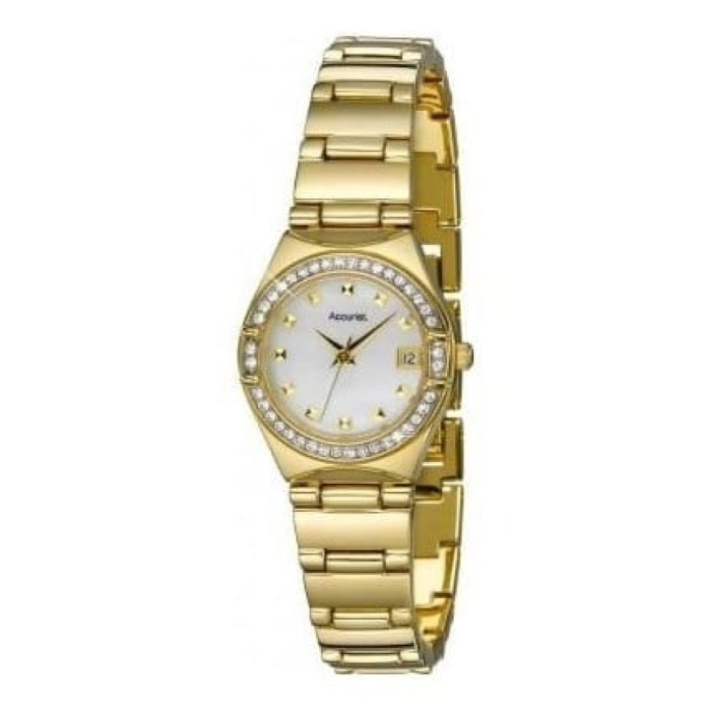 Gold Plated Ladies Crystalised Bracelet Watch