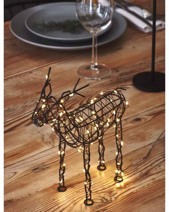 Brown Wire Reindeer Large LED