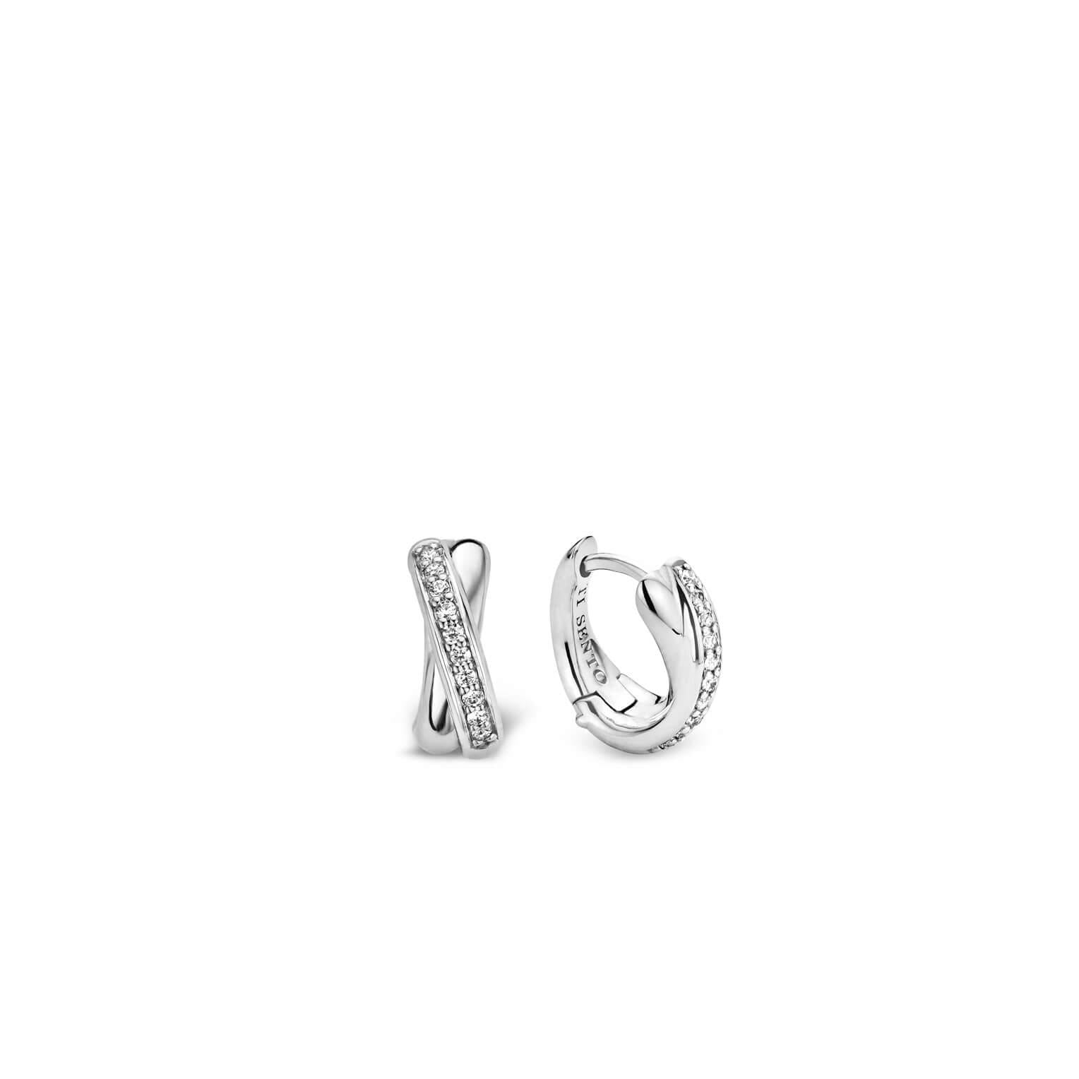 Silver Plated CZ Hoop Earrings