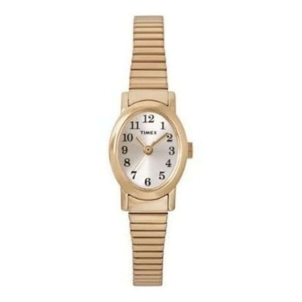 Ladies Brushed Gold Stainless Steel Elasticated Link Wristwatch