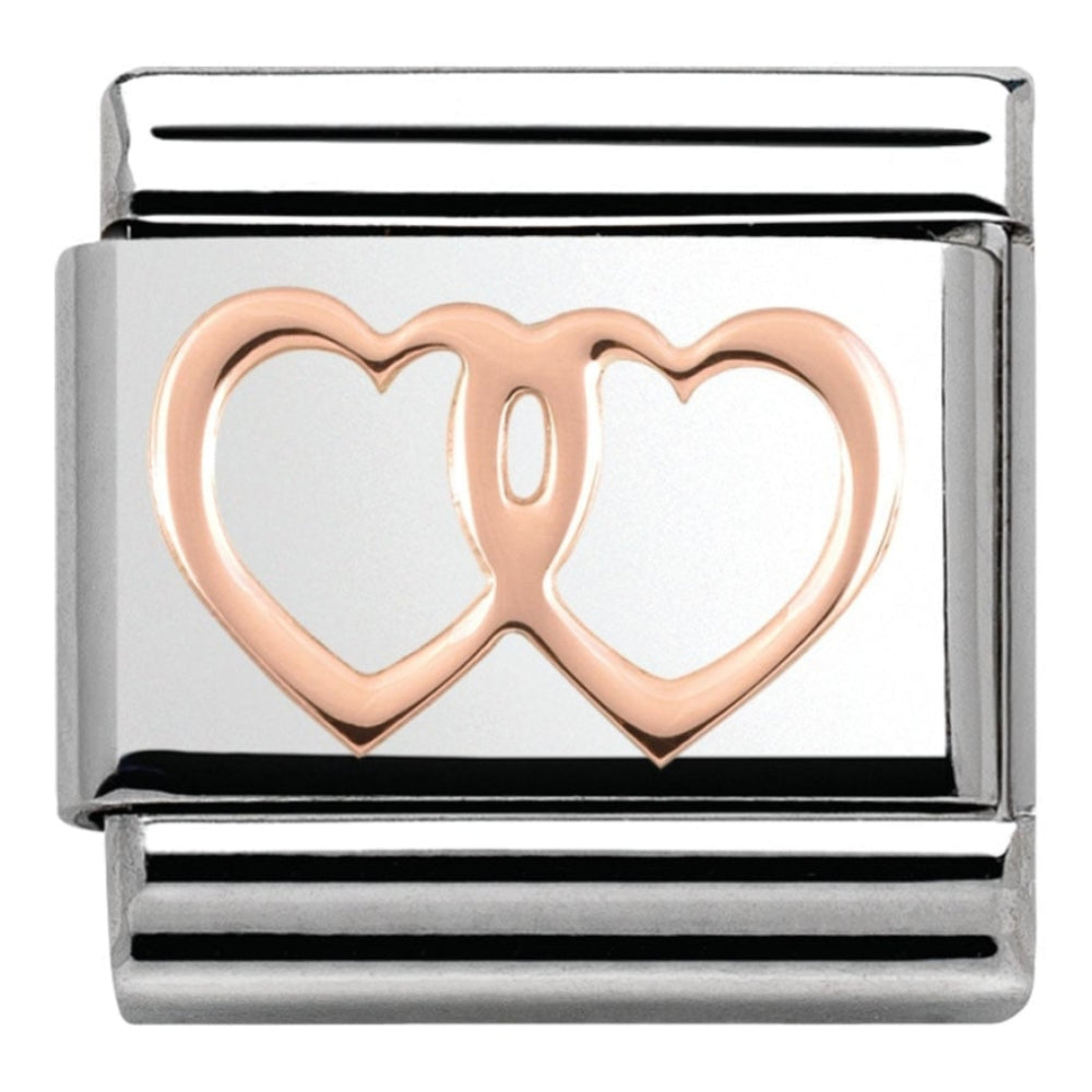 Classic Rose Gold Double Heart Link