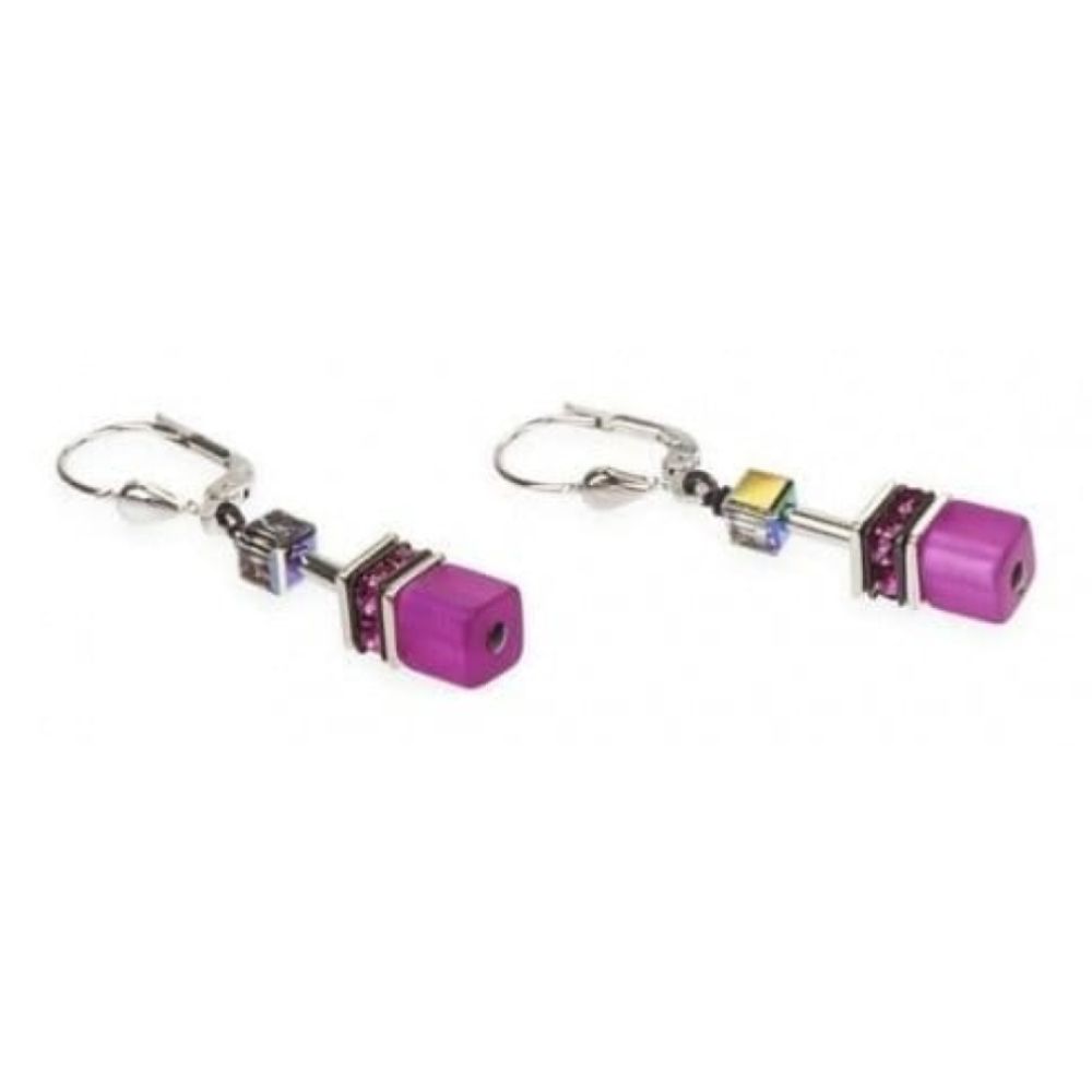 GeoCUBE Pink Pierced Earrings