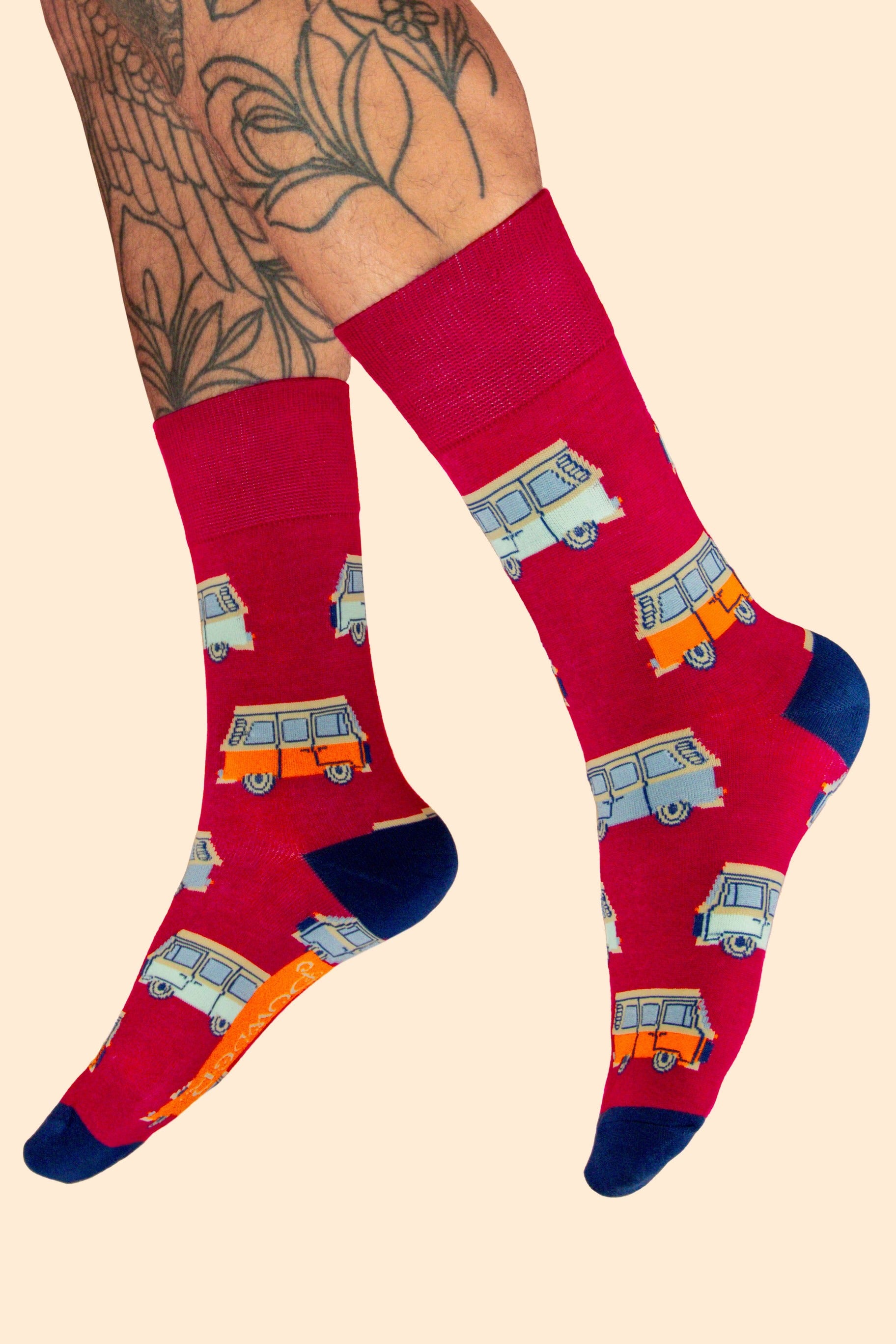 Vintage Van Men's Socks - Fuchsia