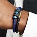 Premium Black Leather Bracelet With Brass Clasp