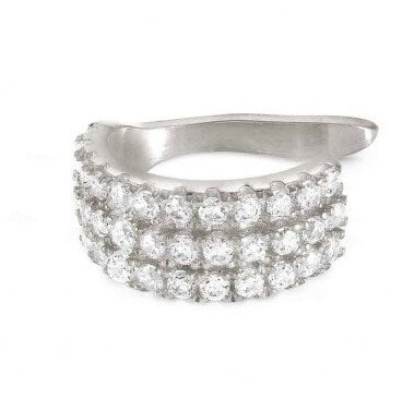 Sentimental Steel & CZ Big Single Ear Cuff