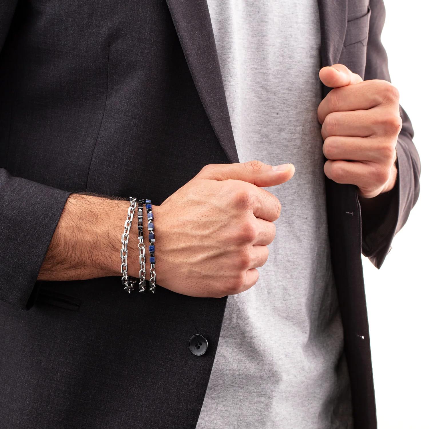Precious Fusion Link Chain Brown-Silver Bracelet