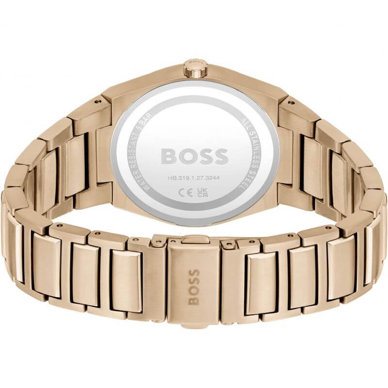 Steer Red Dial Rose Gold Plated Bracelet Strap Ladies Watch