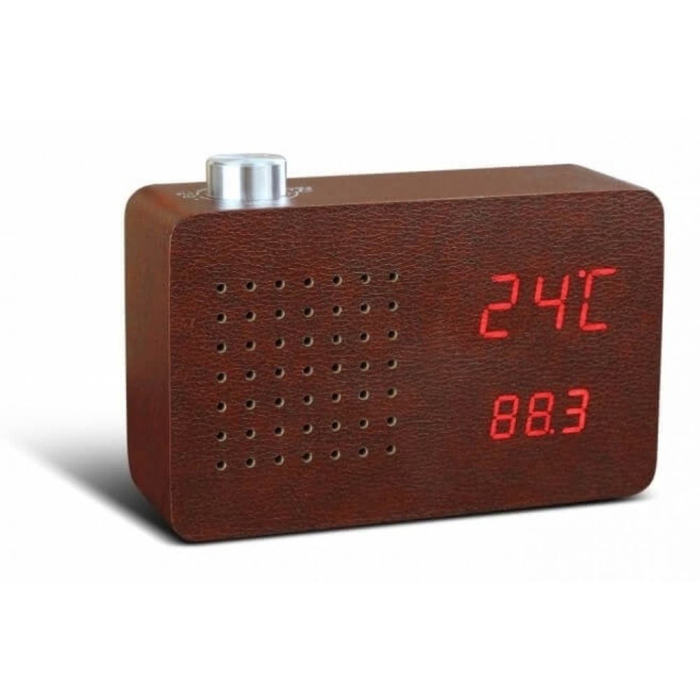 Leatherette Radio Click Clock