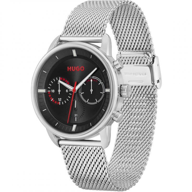 ADVISE Black Dial Steel Mesh Strap Gents Watch