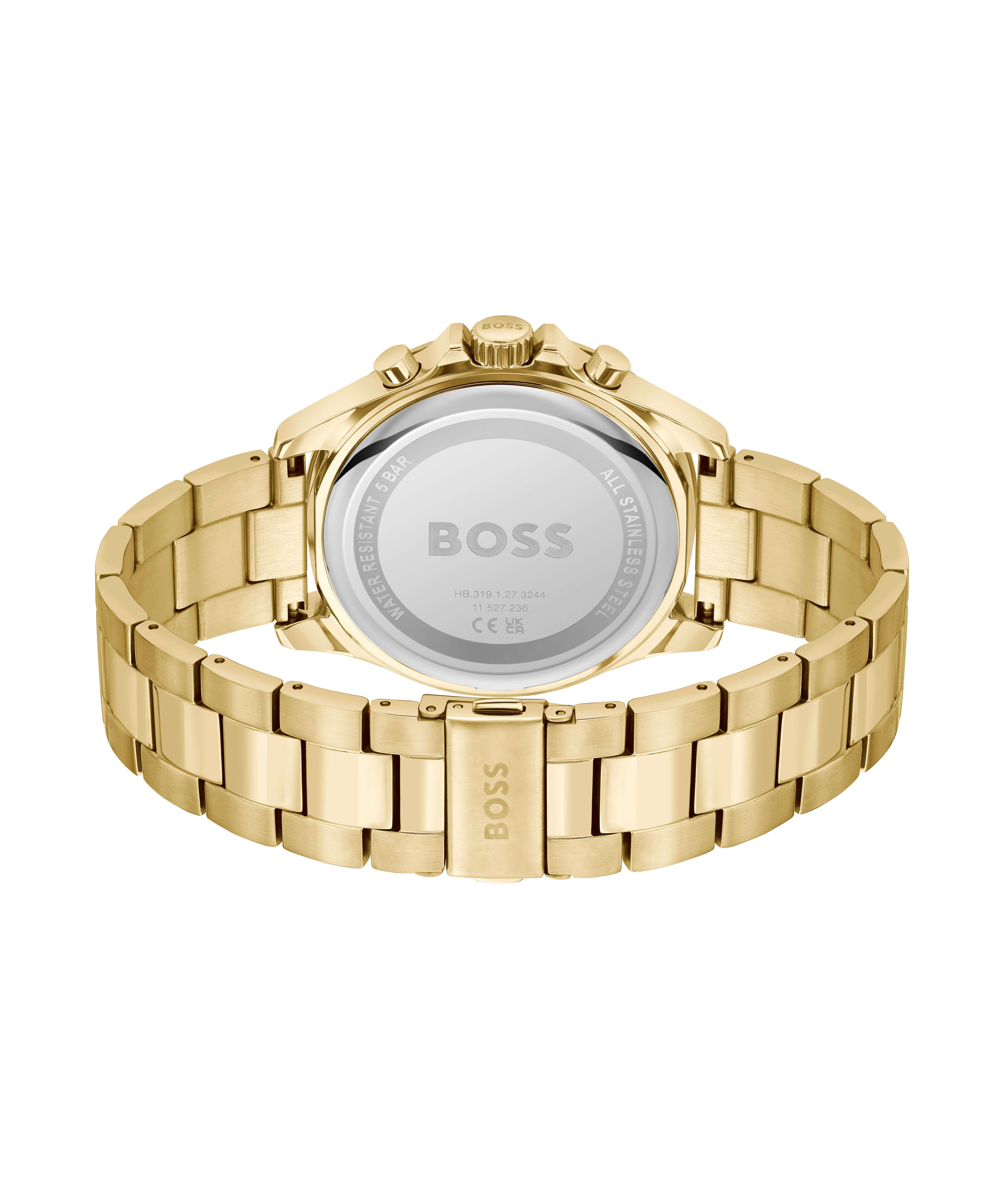 Troper Olive Green Chronograph Dial & Gold IP Bracelet Strap Watch