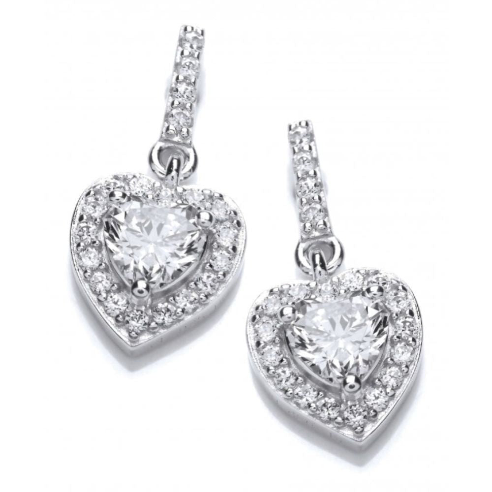 So So Cute CZ Heart Mini Drop Earrings