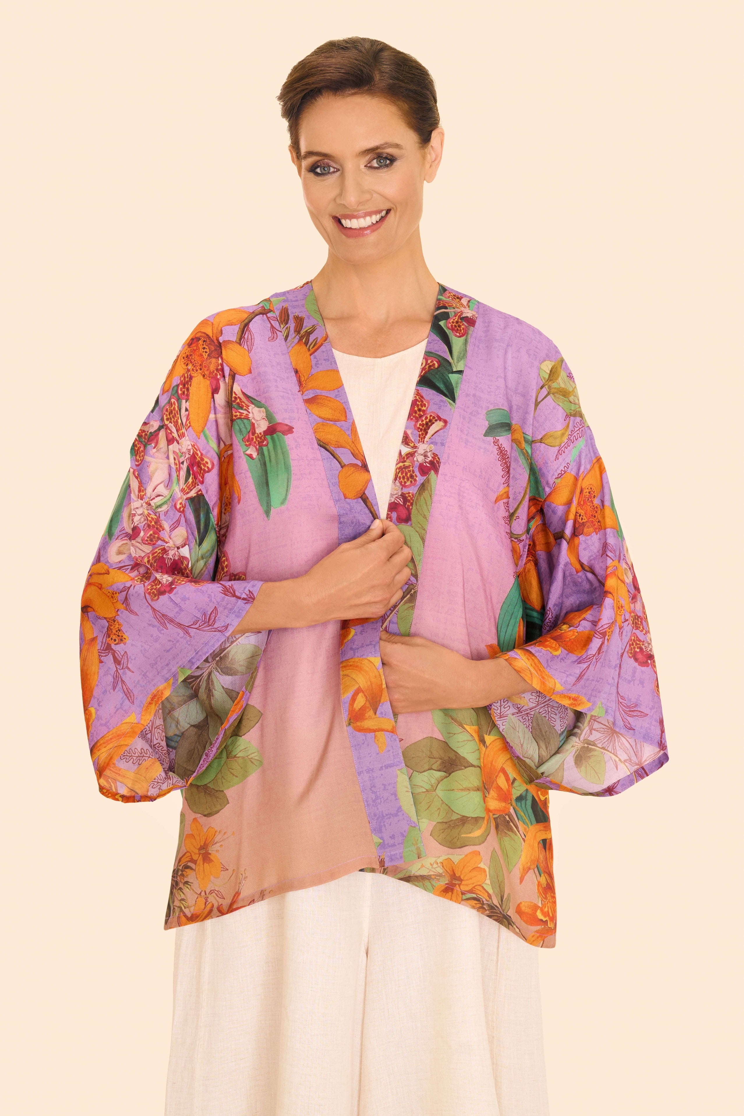 Botany Bliss Kimono Jacket - Lavender