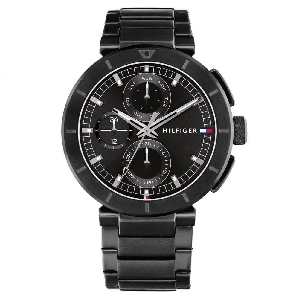 Lorenzo Black Dial With Black SS Bracelet Mens Watch