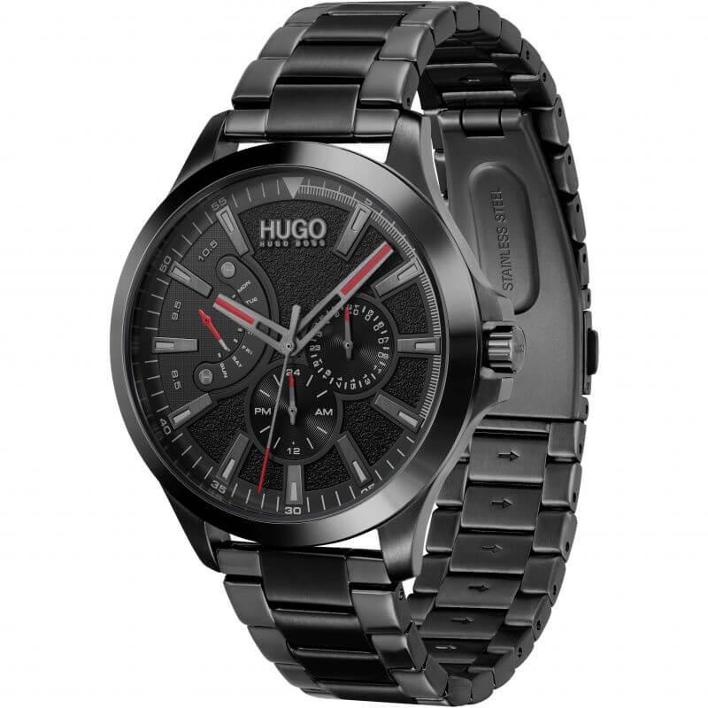 LEAP Black Multifunctional Dial & Black Bracelet Strap Gents Watch