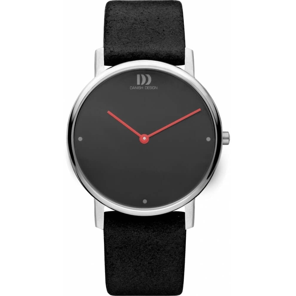 Titanium Black Dial & Black Leather Strap Ladies Wristwatch