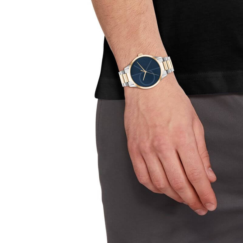 Iconic Blue CK Dial Two Tone Bracelet Unisex Watch