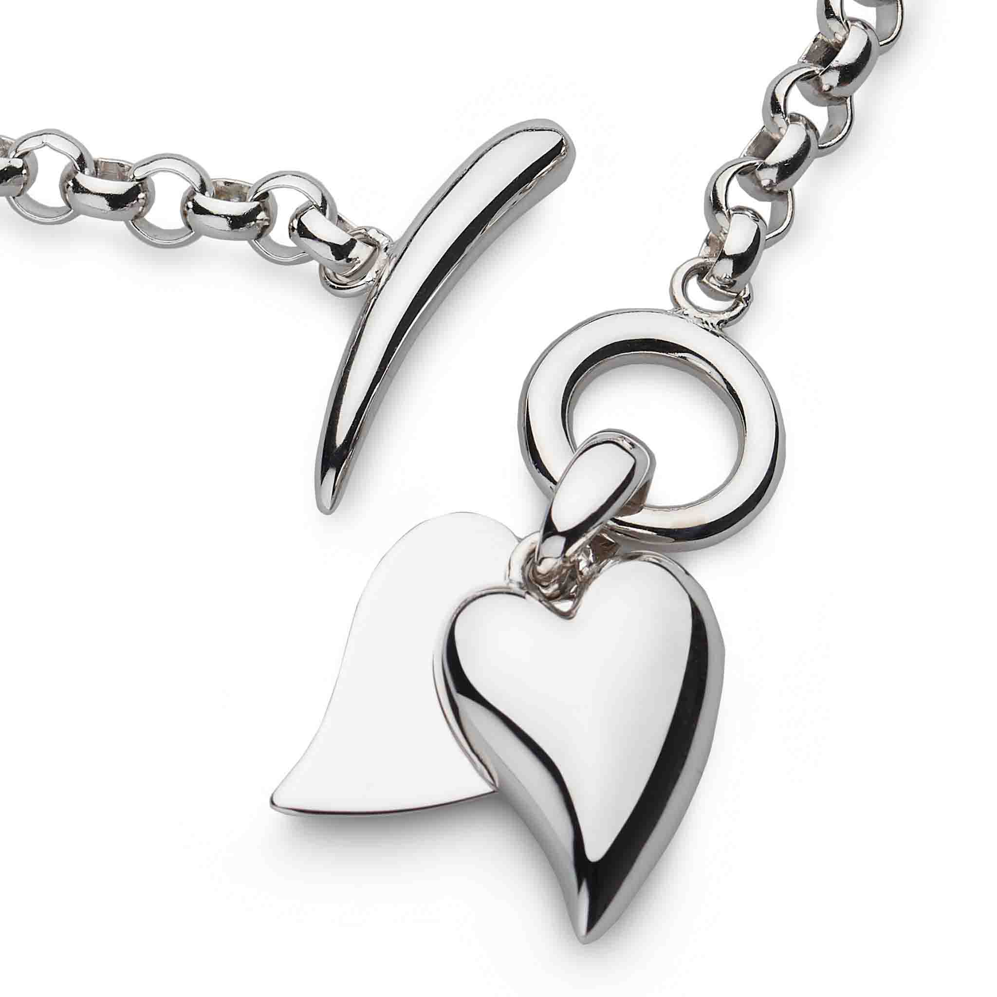 Desire Love Duet Heart T-Bar Bracelet (E) (H)