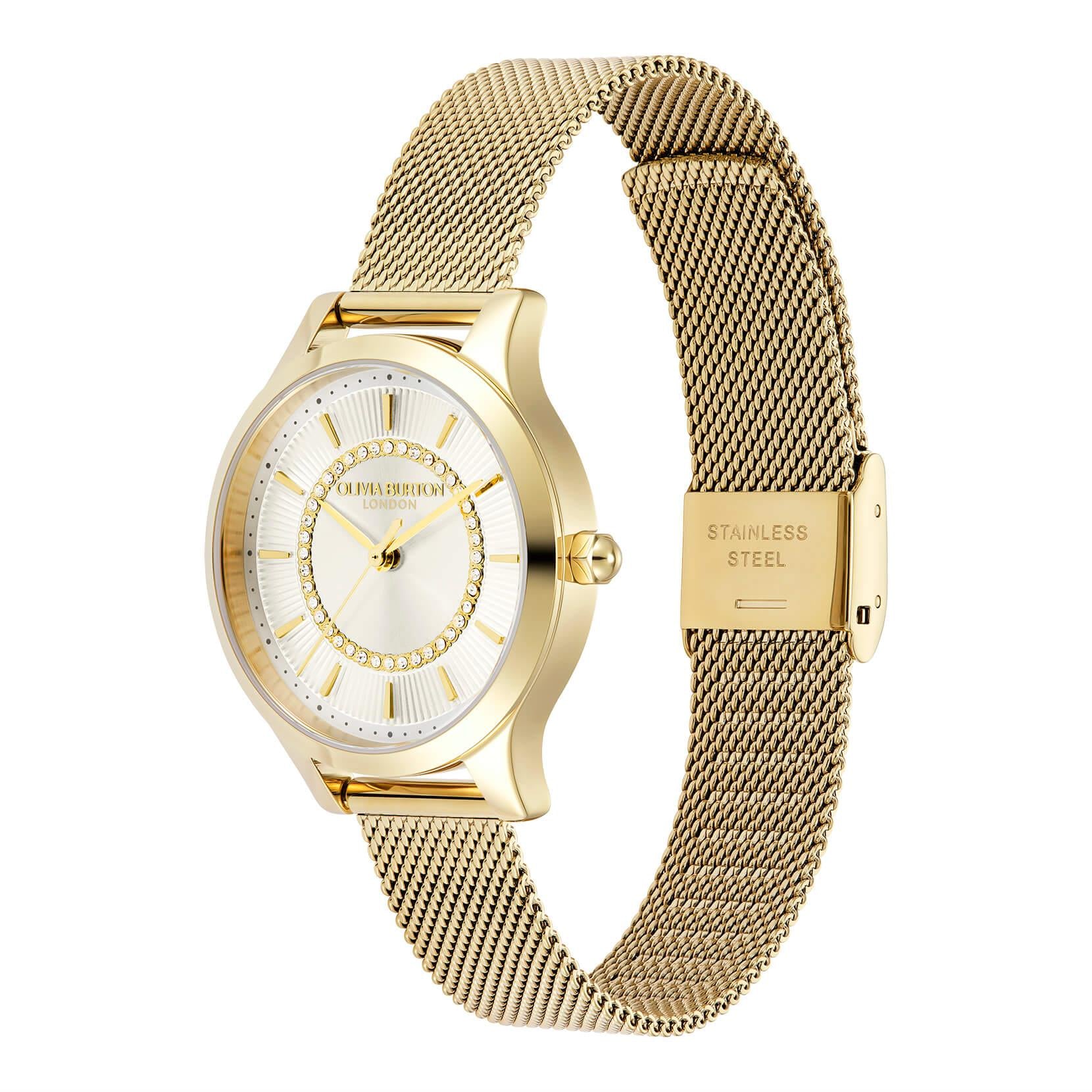 Wonderlust Ivory & Gold Plated Mesh Bracelet Strap Ladies Watch