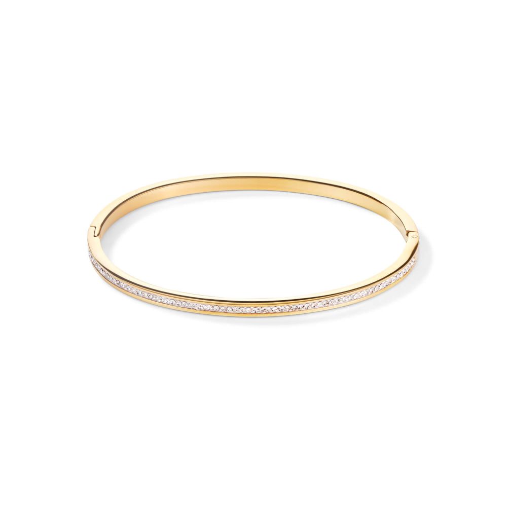 Pave Crystals Gold Slim Bangle