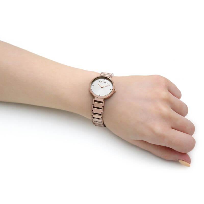 Minimalistic T-Bar 28mm White Dial Rose Gold Ladies Watch
