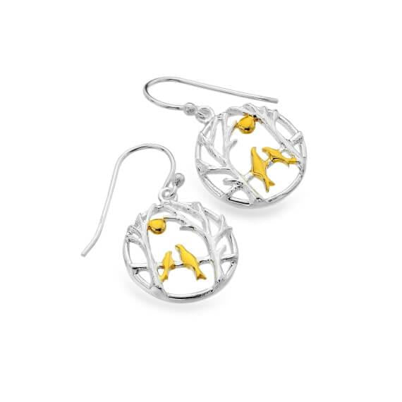 Origins Woodland Birds & Trees Round Drop Earring