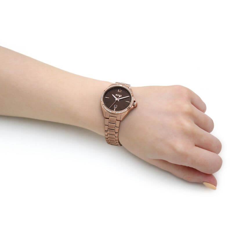 Felina Crystal Set Rose Gold Bracelet Ladies Watch