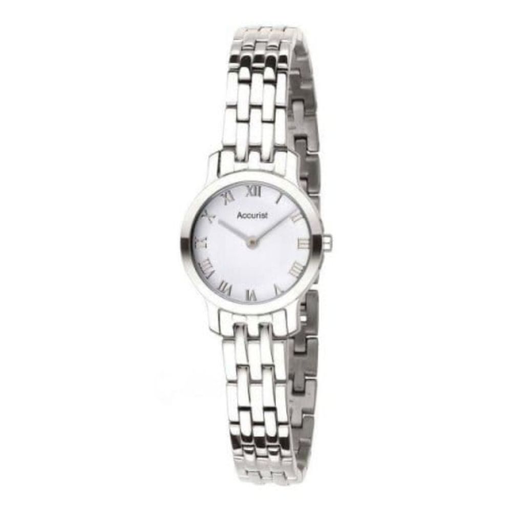 Ladies Roman Numerals Linked Stainless Steel Watch